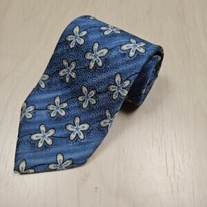Robert Talbott Best Of Class Silk Neck Tie Two-toned Blue white flower